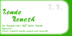 kende nemeth business card